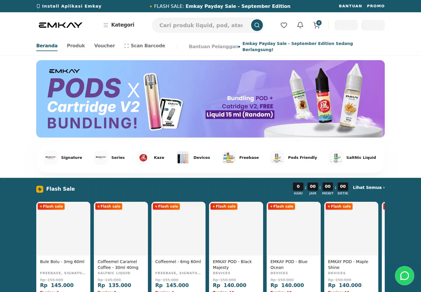 Captured homepage of emkay.id in the current scan