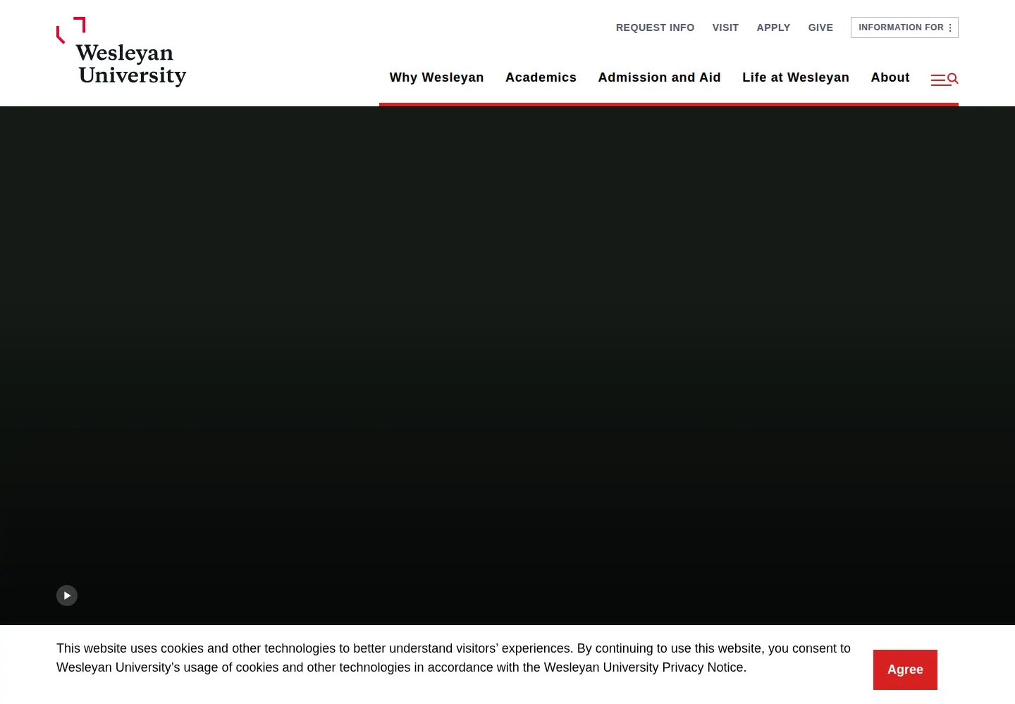 Screenshot of wesleyan.edu