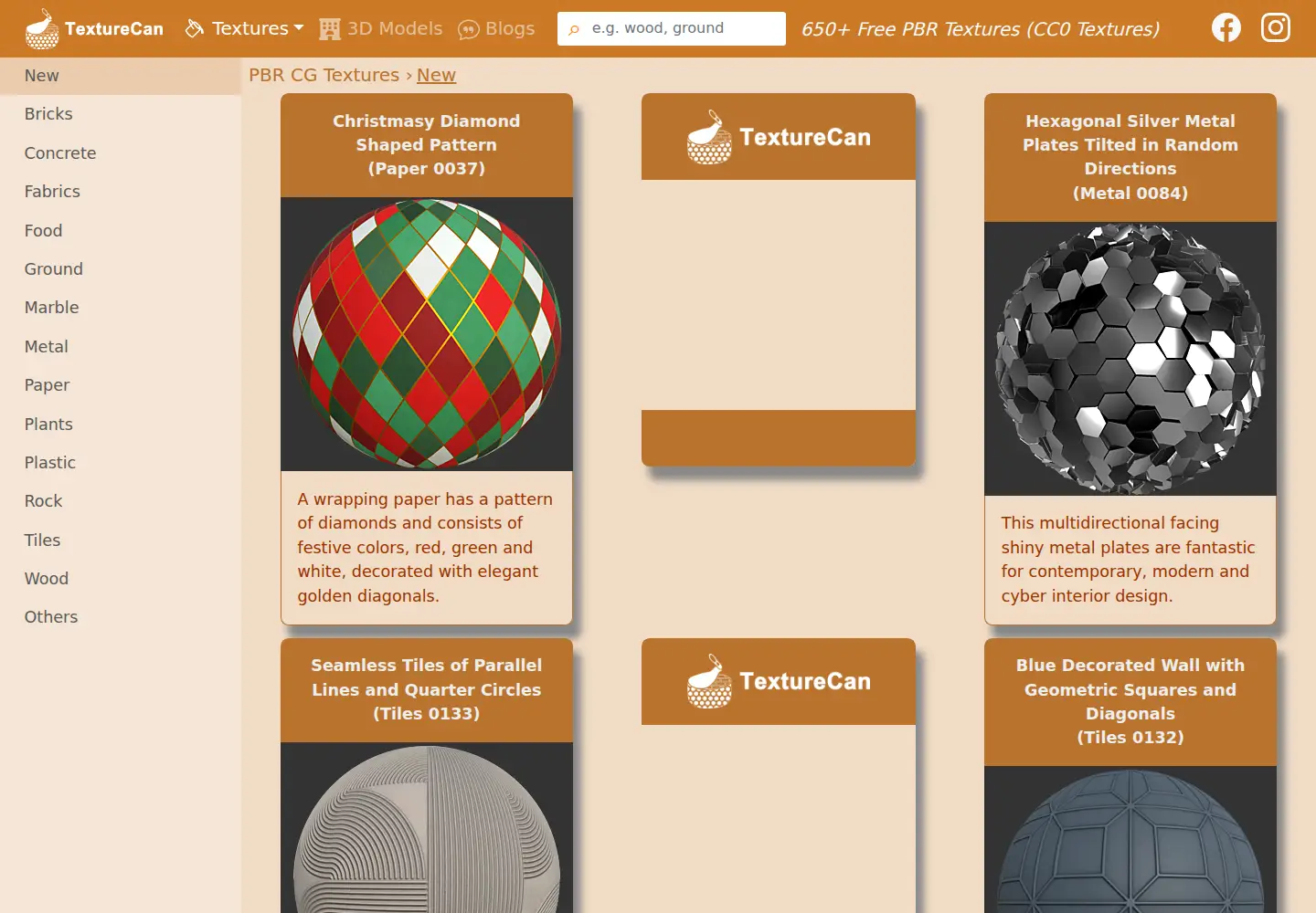 Captured homepage of texturecan.com in the current scan
