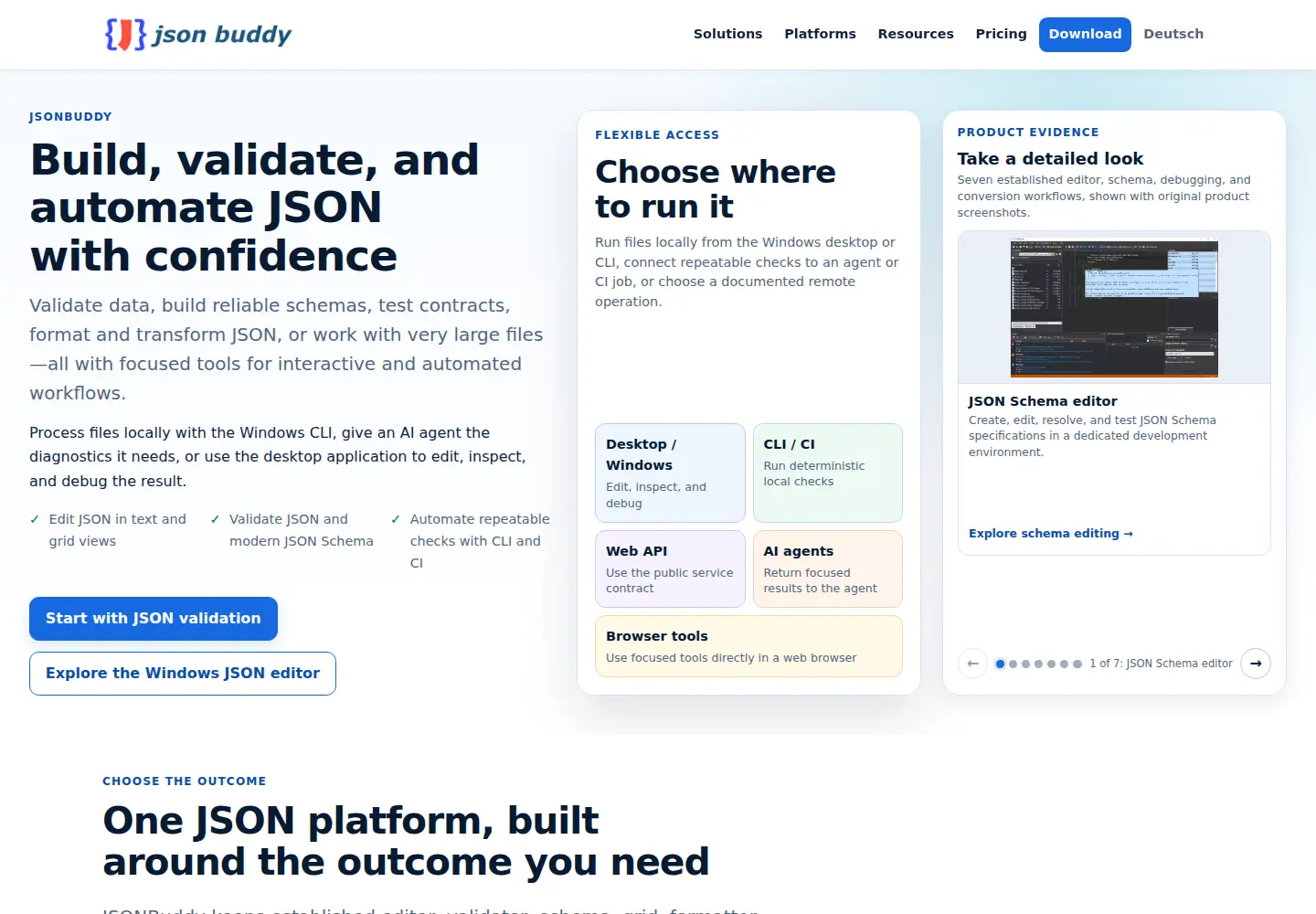 Captured homepage of json-buddy.com in the current scan