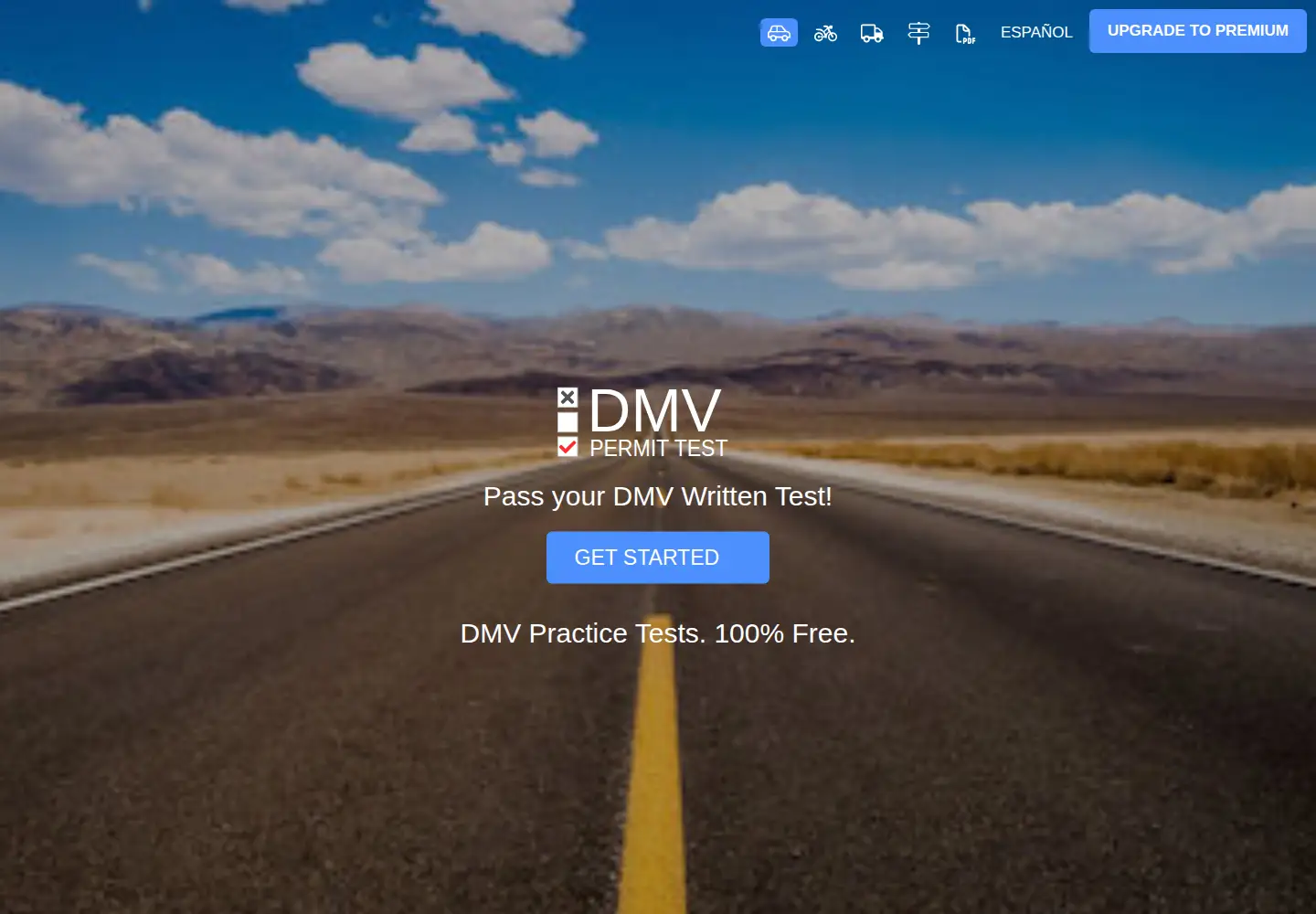 Screenshot of dmv-permit-test.com