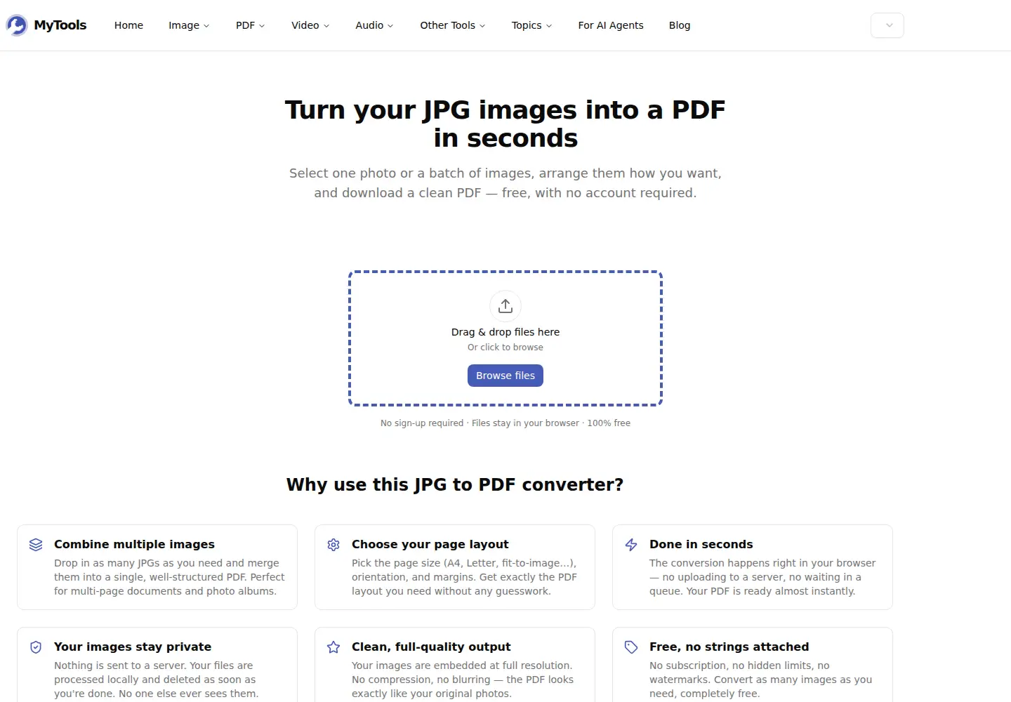 Screenshot of convert-jpg-to-pdf.net