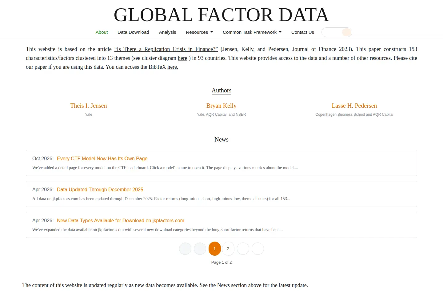 Captured homepage of jkpfactors.com in the current scan