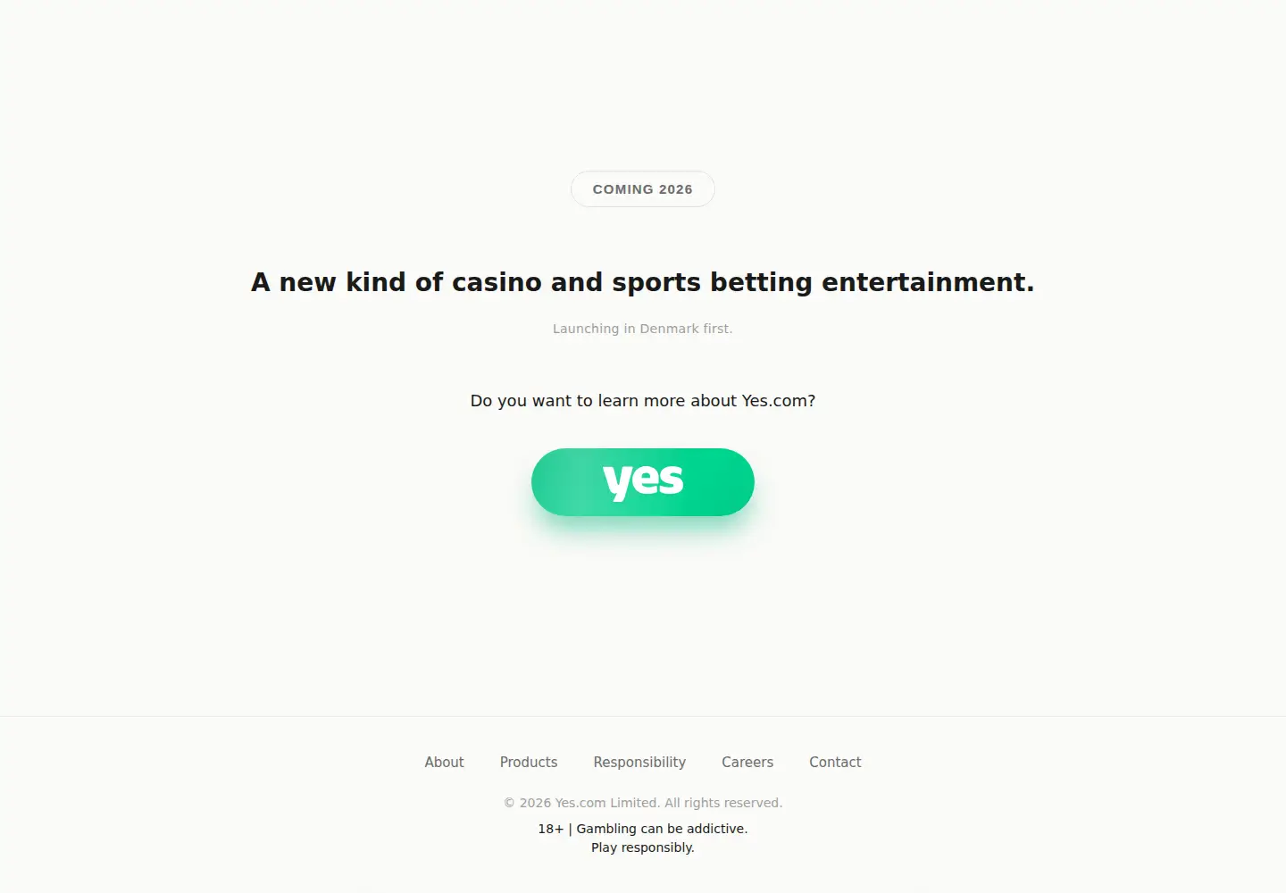 Screenshot of yes.com