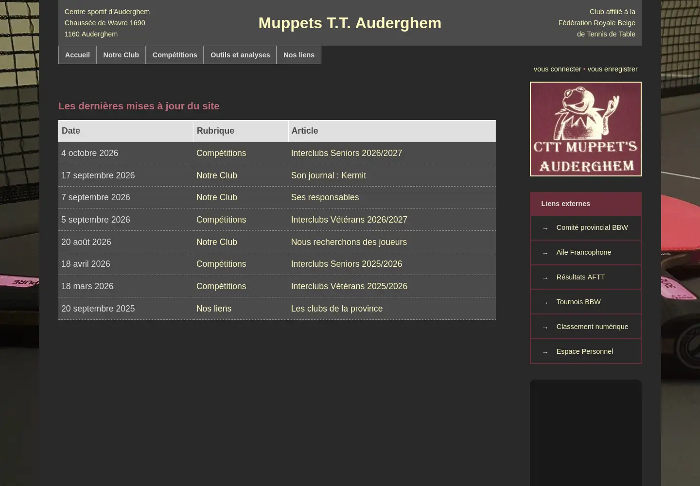 Screenshot of muppetsauderghem.be