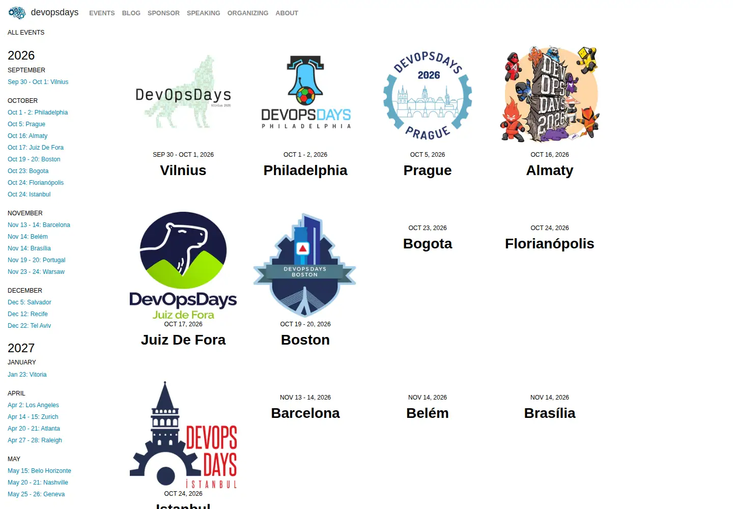 Screenshot of devopsdays.org