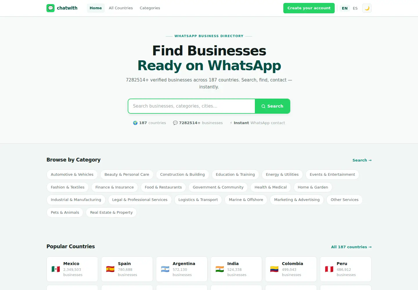 Captured homepage of chatwith.io in the current scan