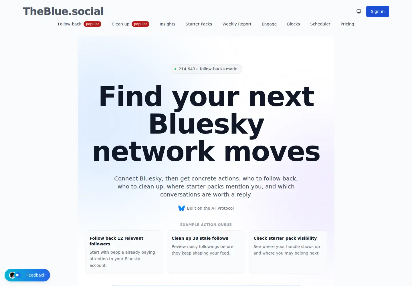 Screenshot of theblue.social