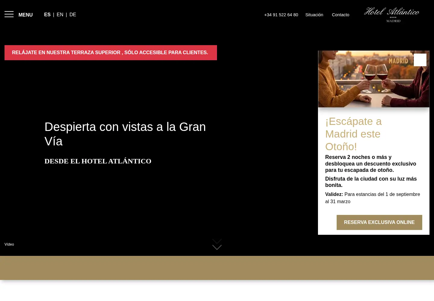Screenshot of hotelatlantico.es