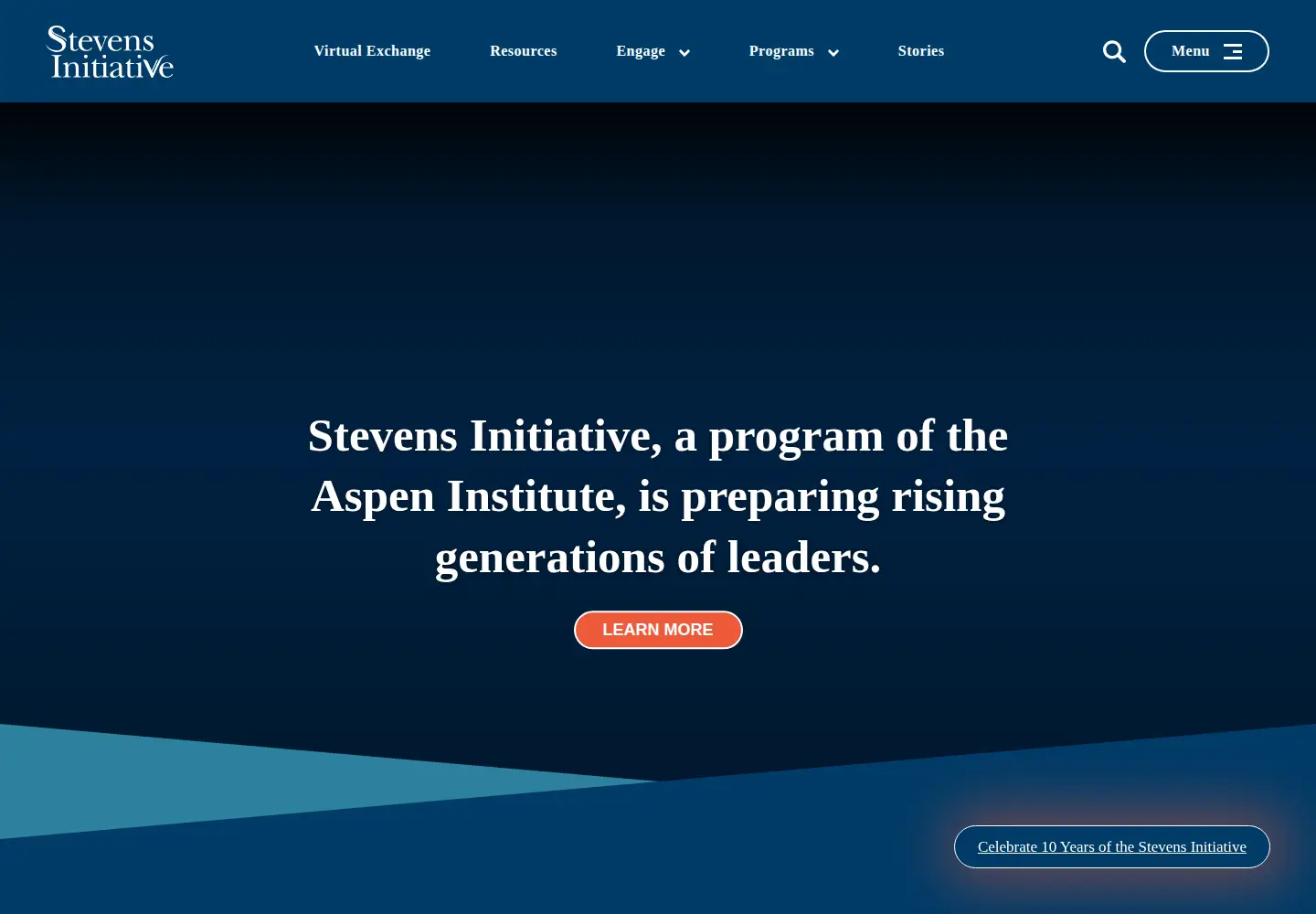 Captured homepage of stevensinitiative.org in the current scan