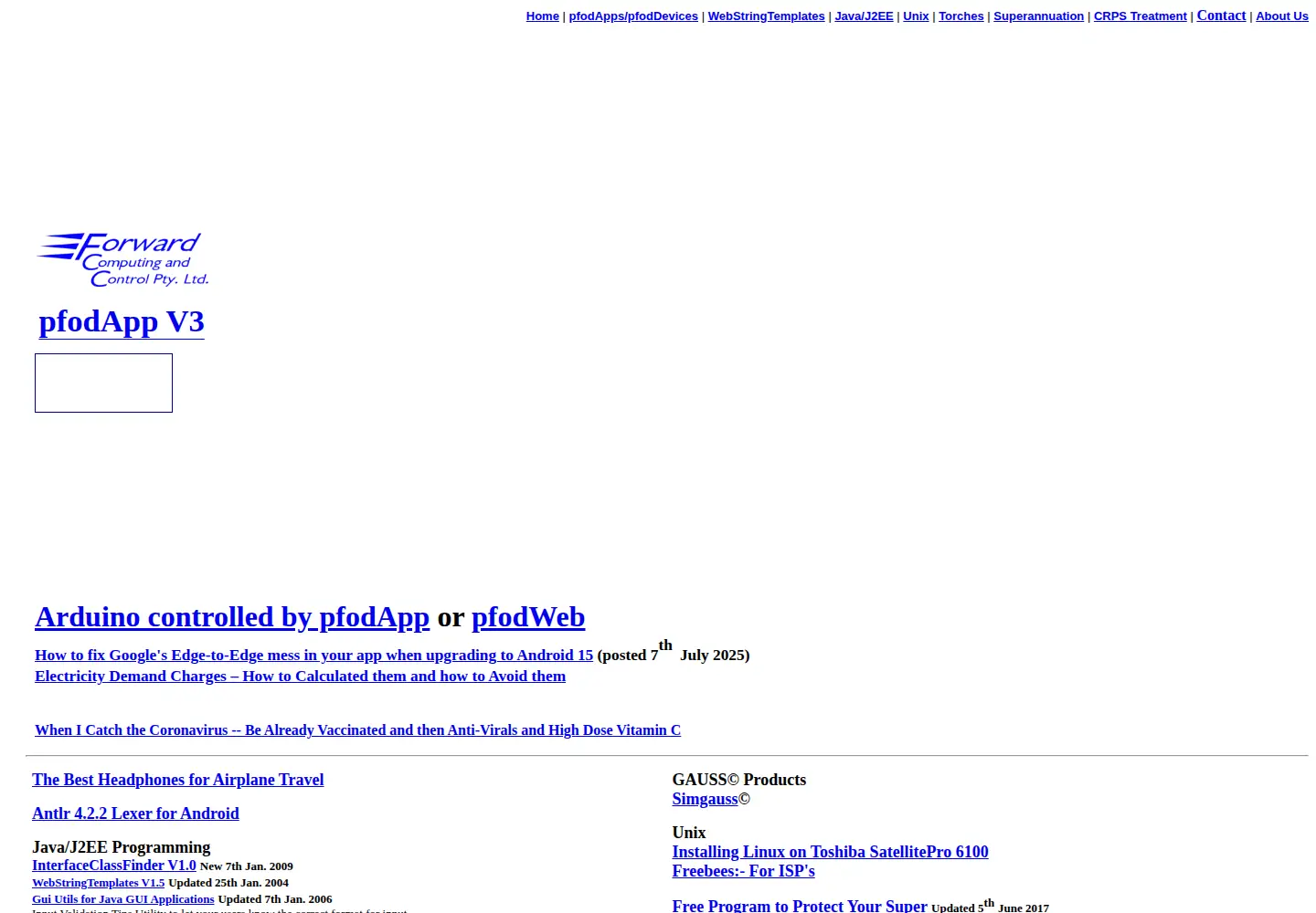 Captured homepage of forward.com.au in the current scan