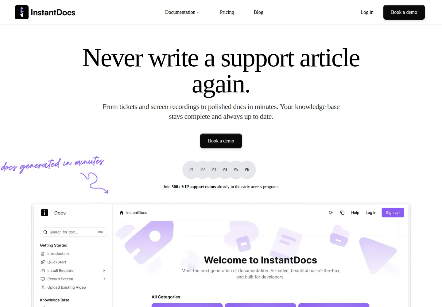 Screenshot of instantdocs.com