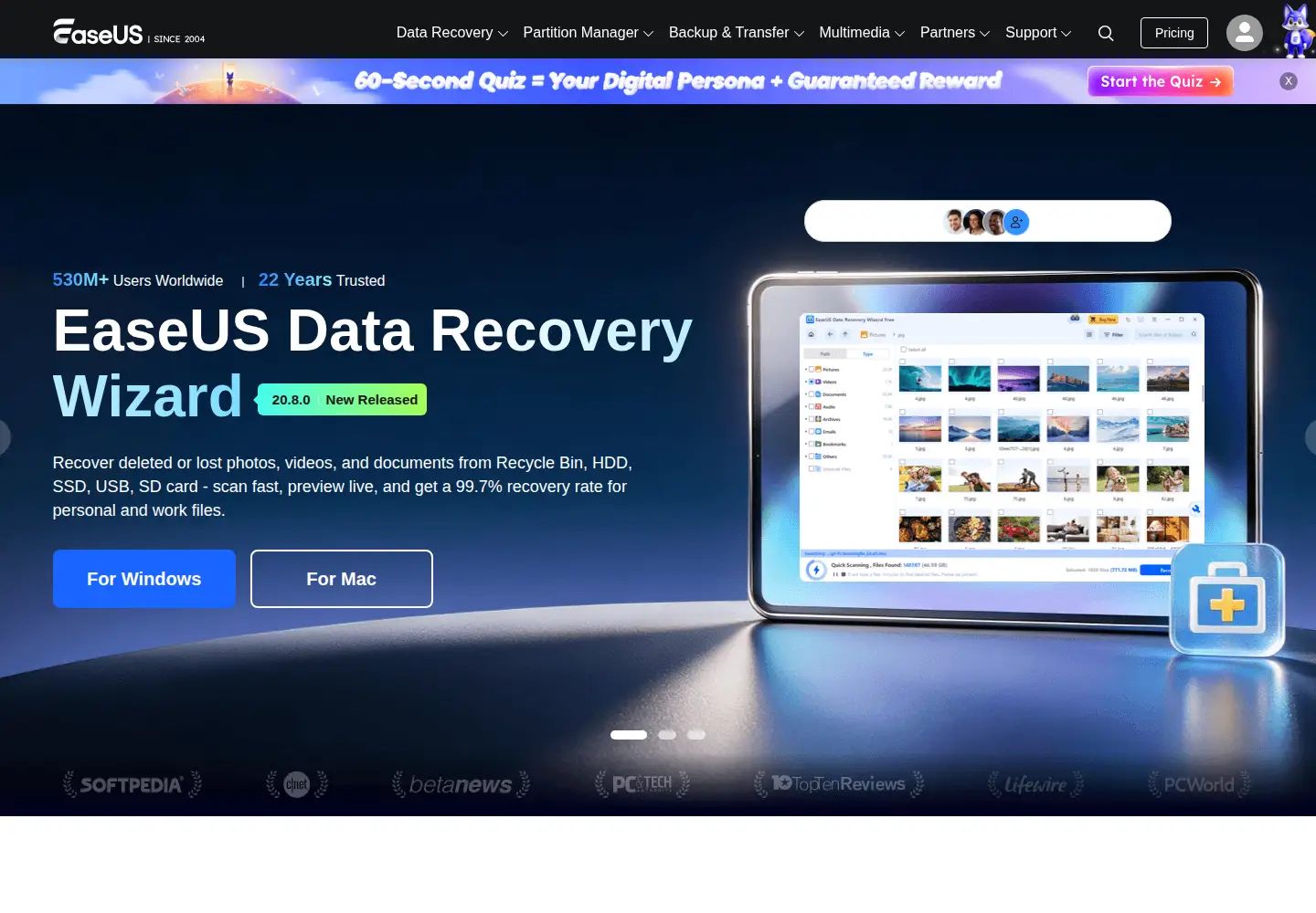 Screenshot of easeus.com