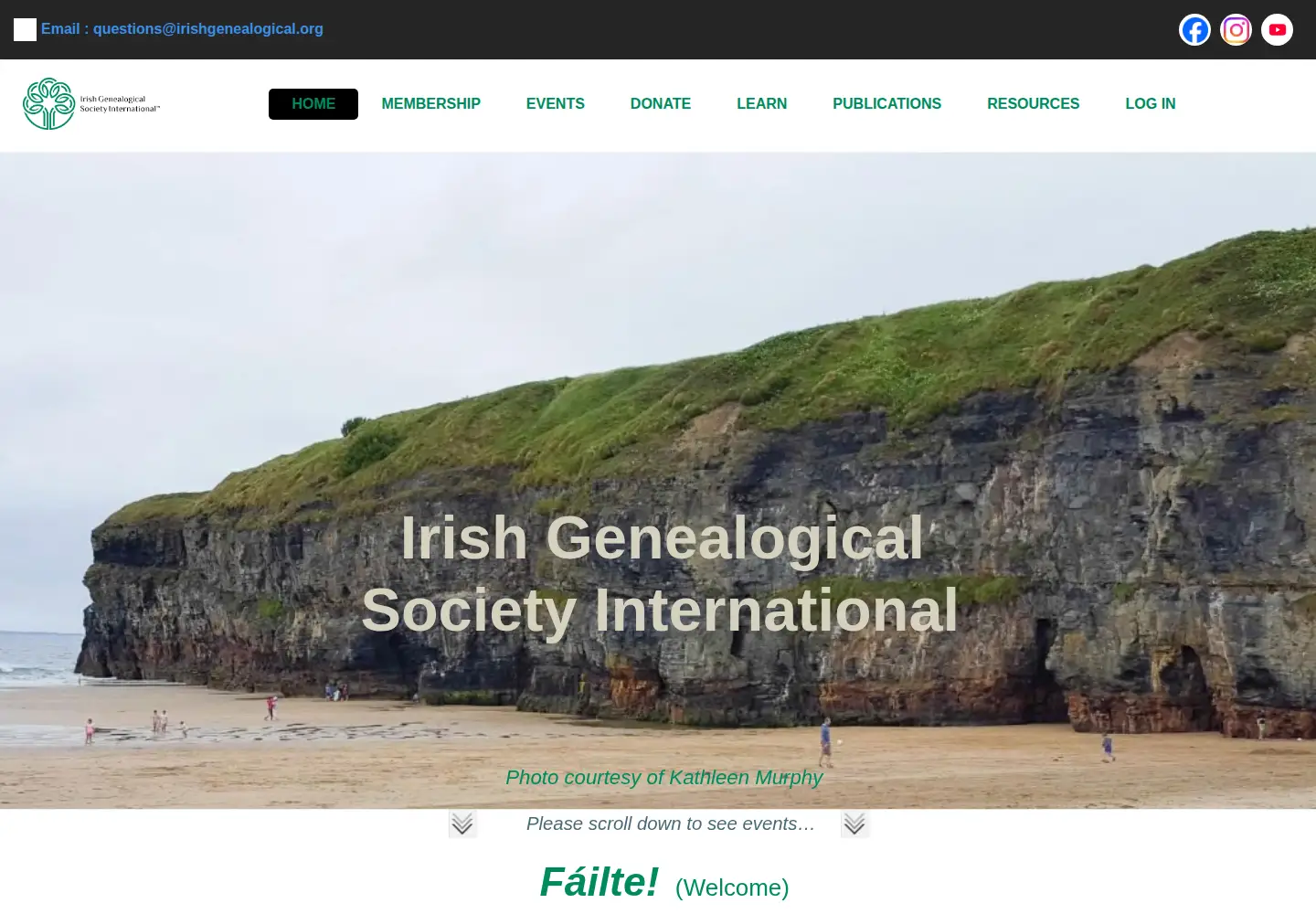 Screenshot of irishgenealogical.org