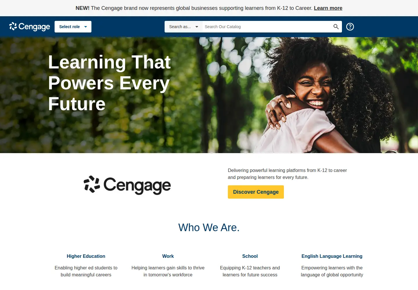 Screenshot of cengage.com