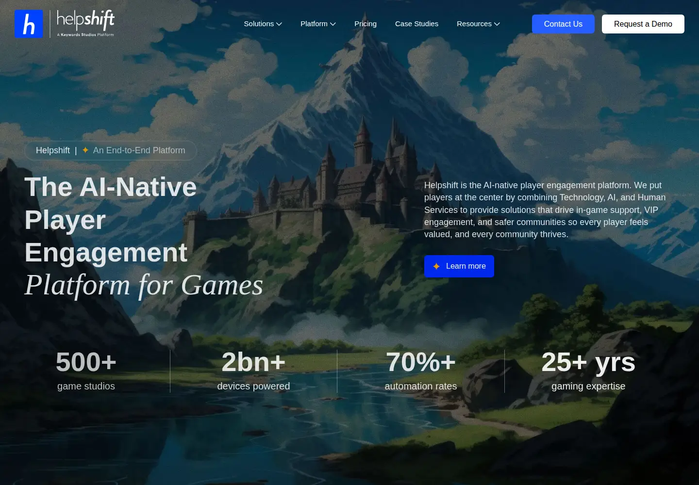 Screenshot of helpshift.com
