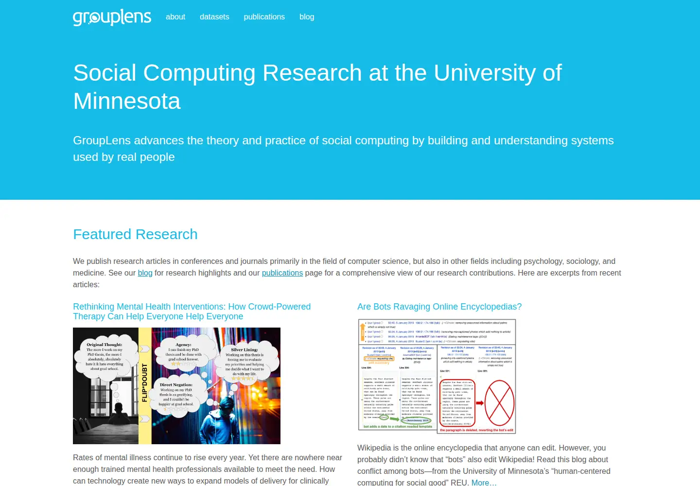 Screenshot of grouplens.org