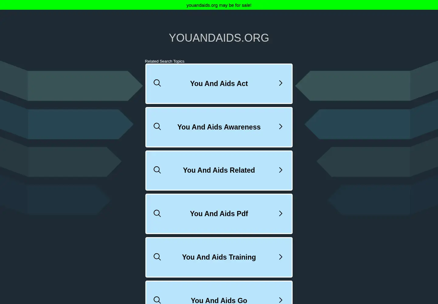 Captured homepage of youandaids.org in the current scan