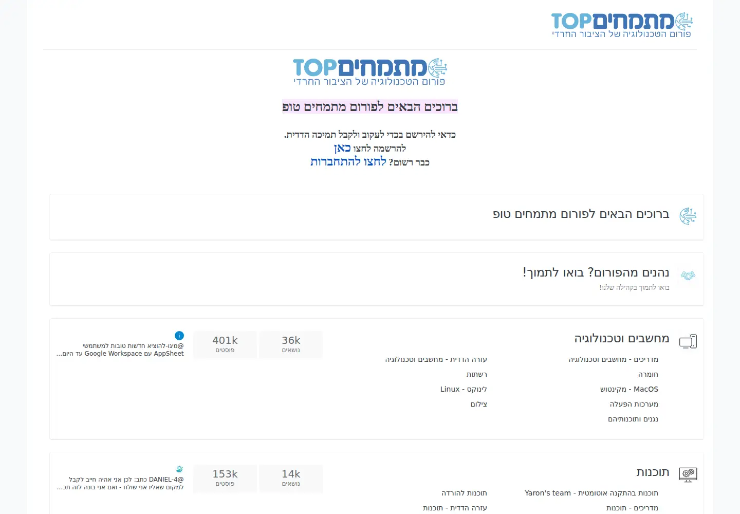 Captured homepage of mitmachim.top in the current scan