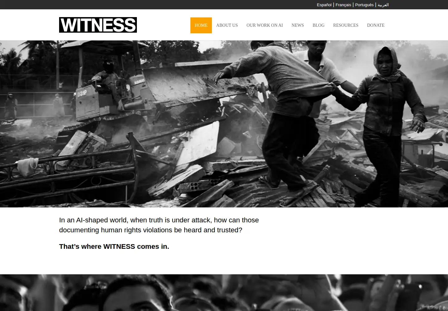 Screenshot of witness.org