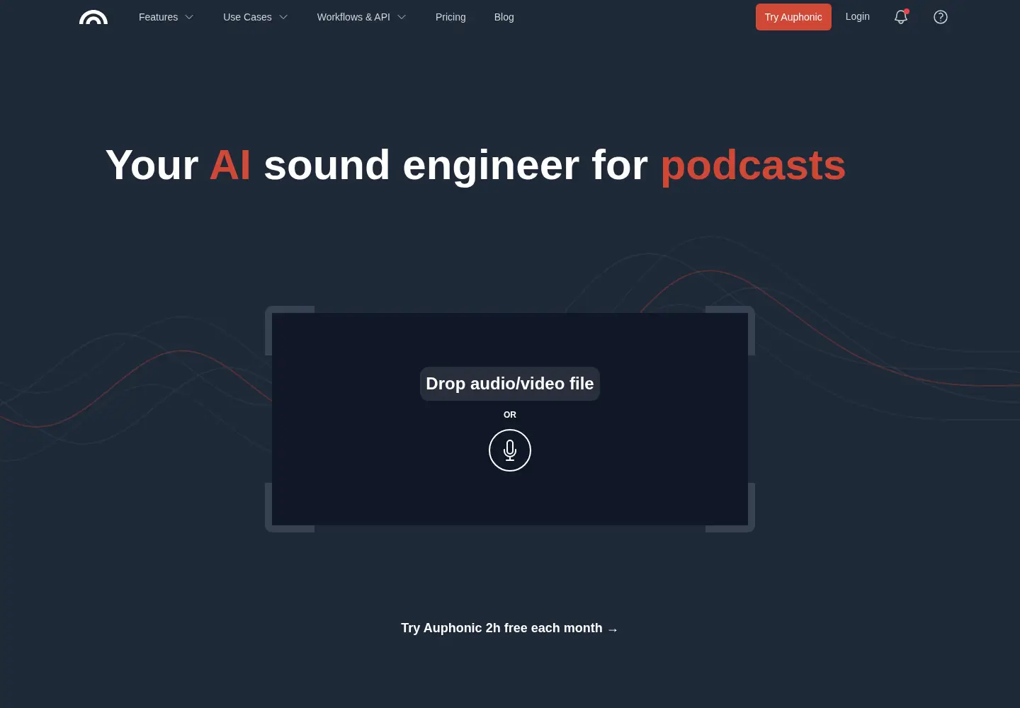 Screenshot of auphonic.com