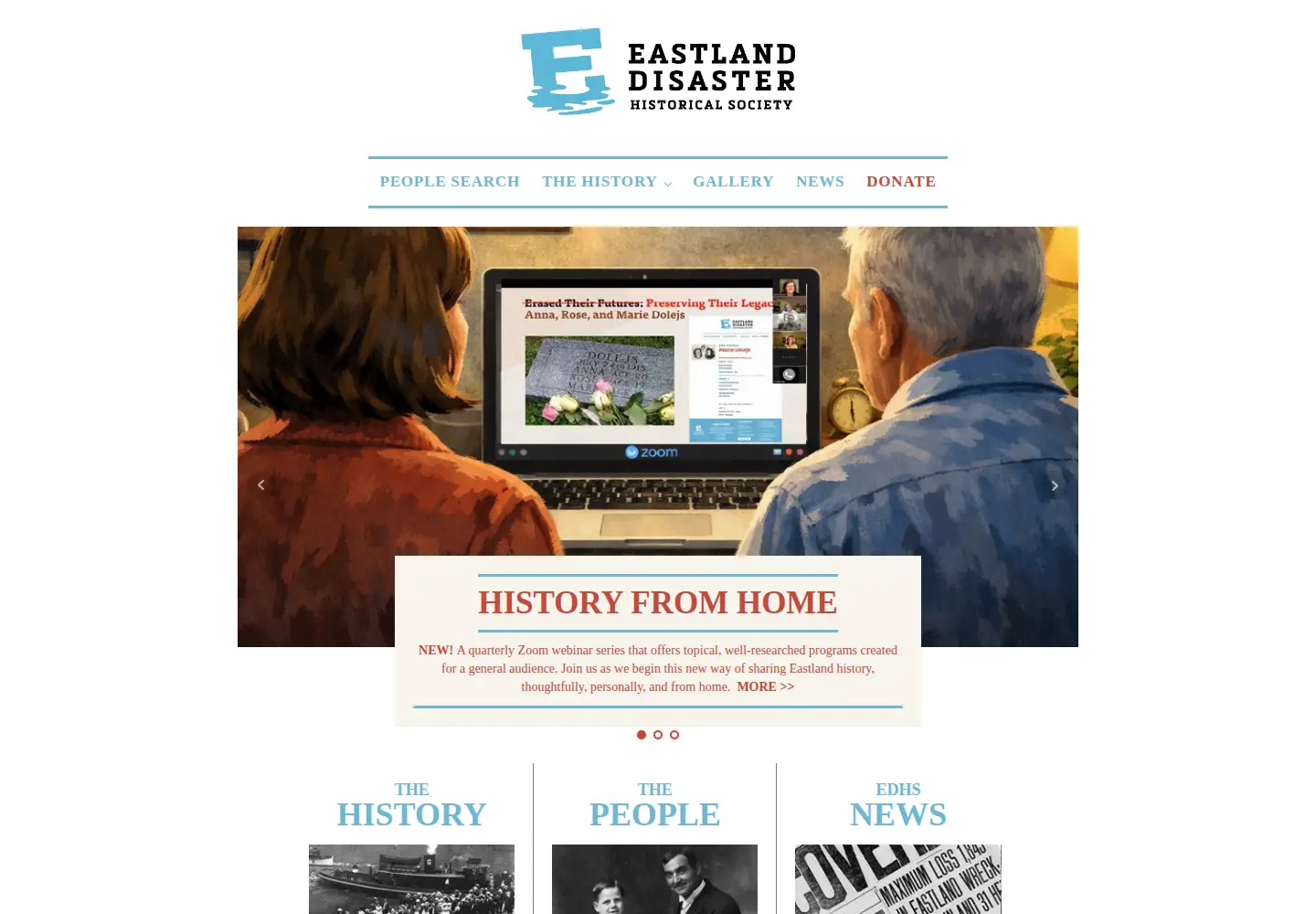 Captured homepage of eastlanddisaster.org in the current scan