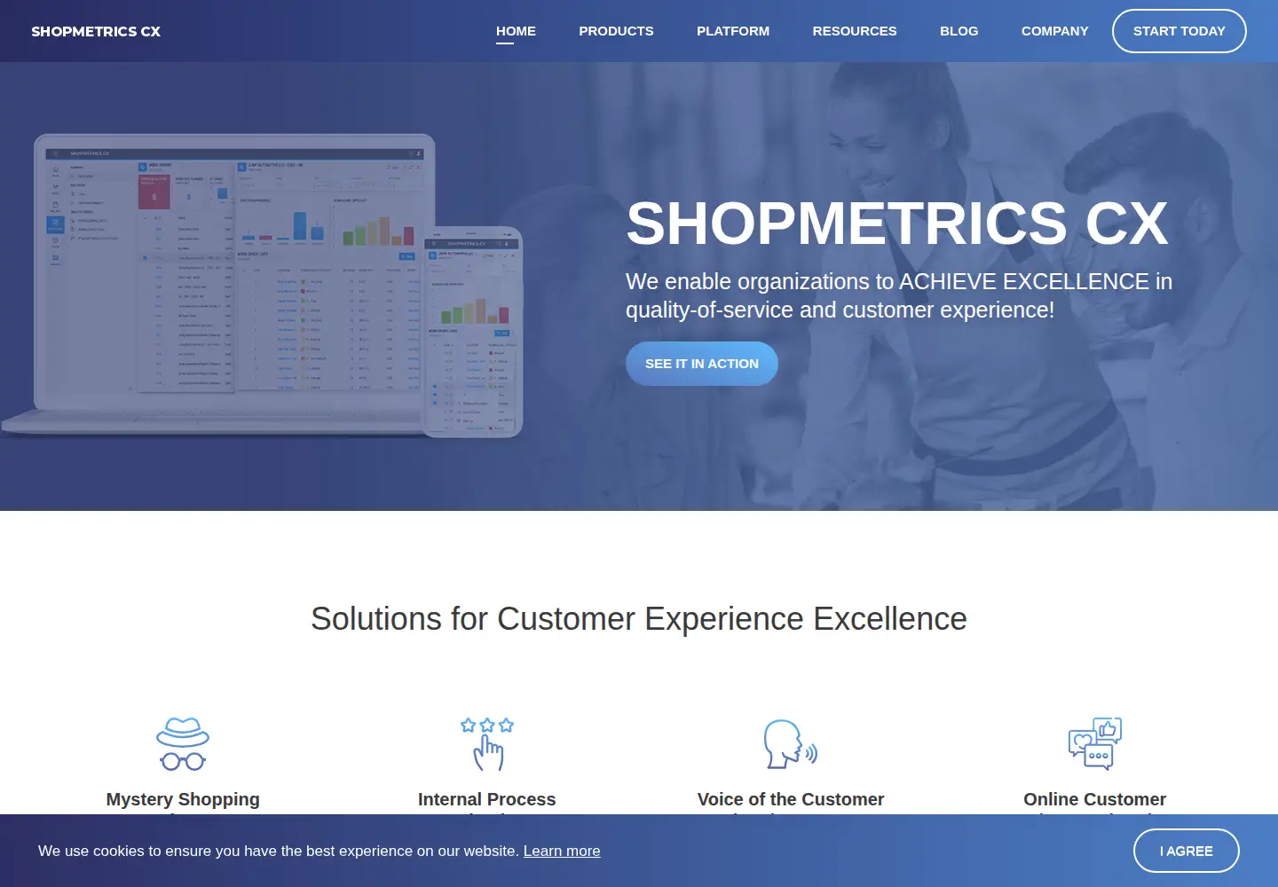 Captured homepage of shopmetrics.com in the current scan