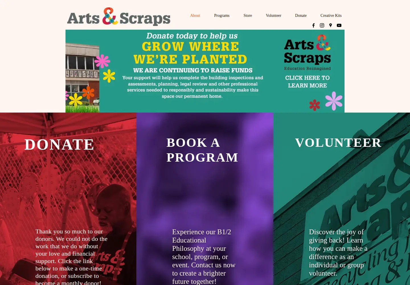 Screenshot of artsandscraps.org