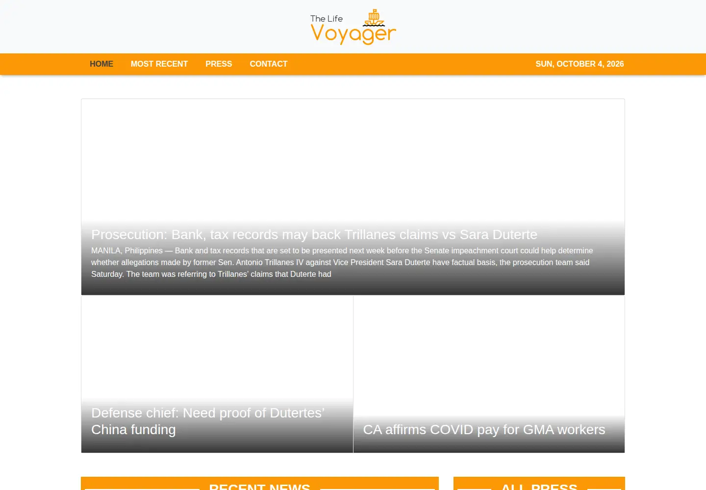 Screenshot of thelifevoyager.com