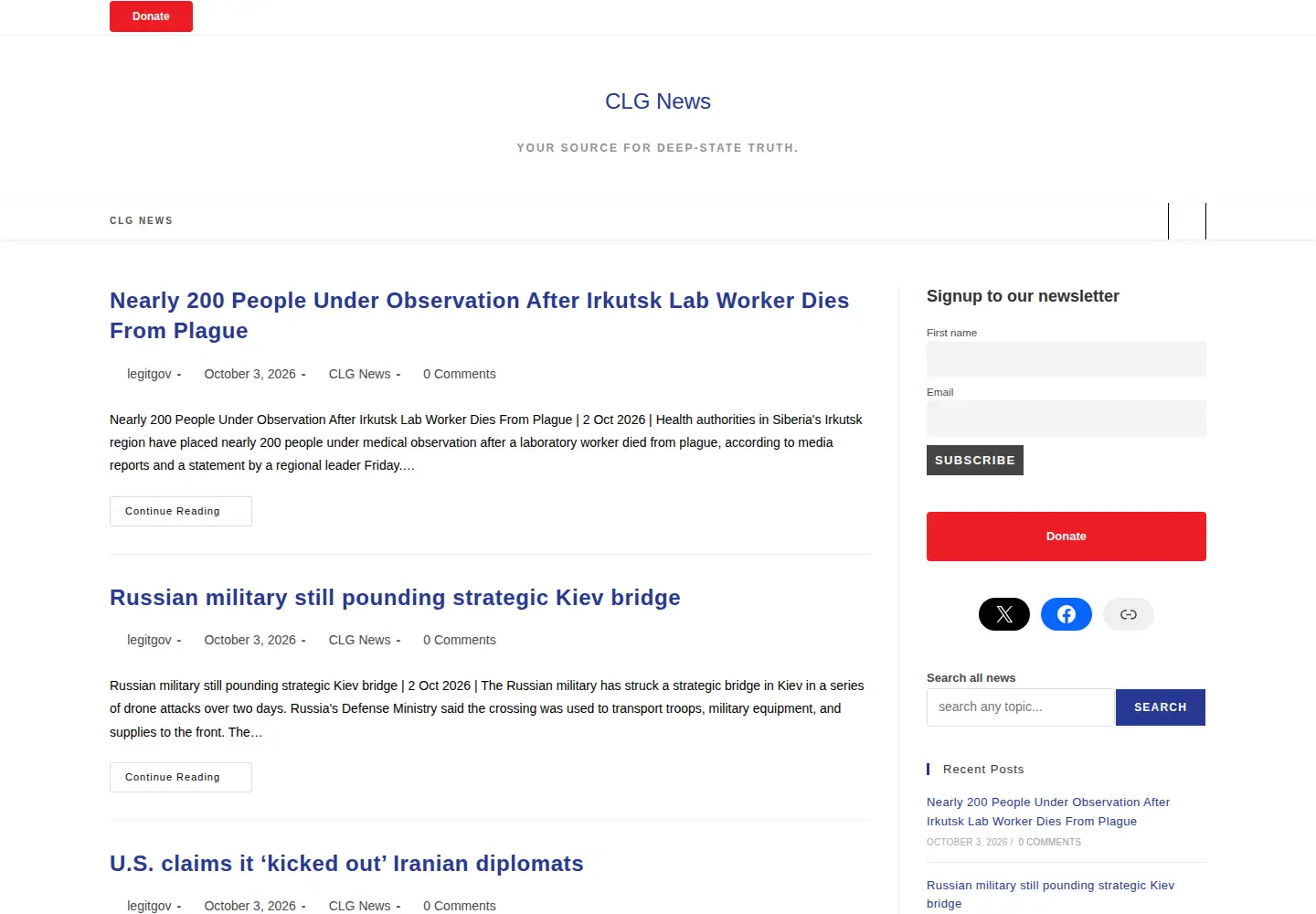 Captured homepage of legitgov.org in the current scan