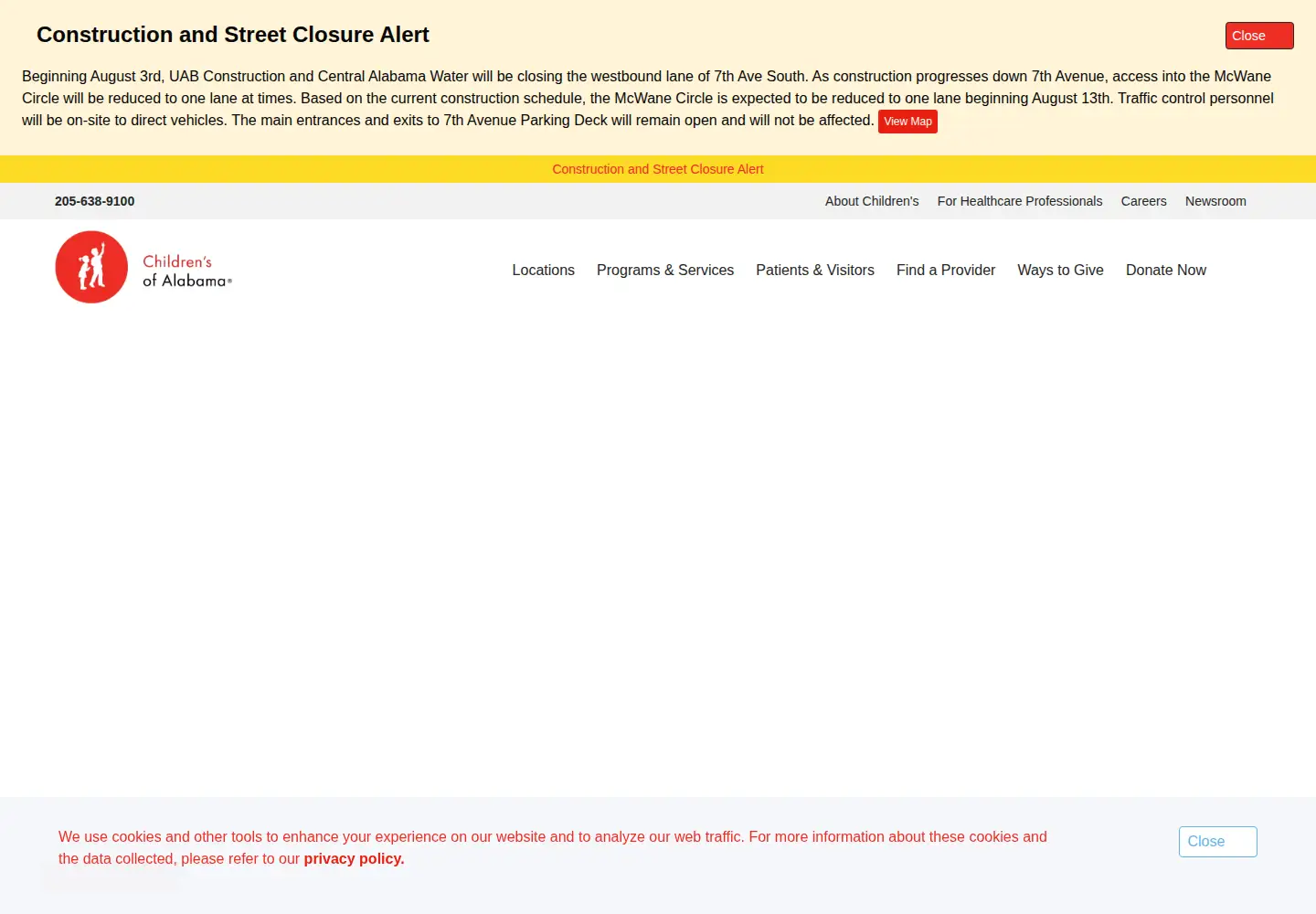 Captured homepage of childrensal.org in the current scan