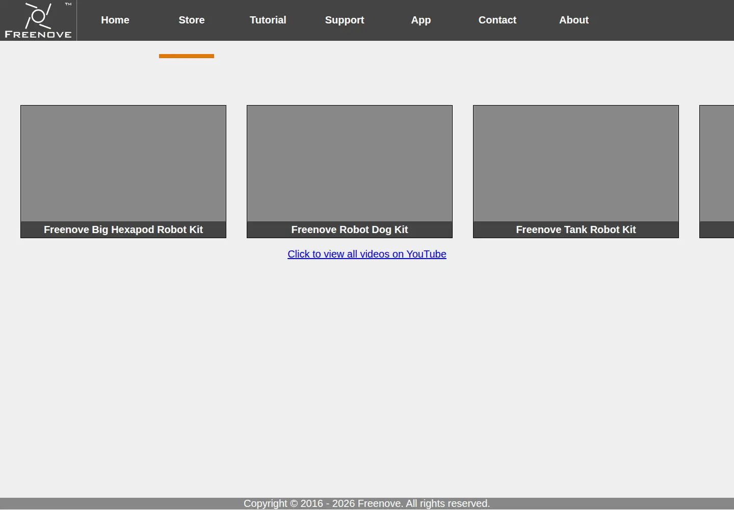 Captured homepage of freenove.com in the current scan