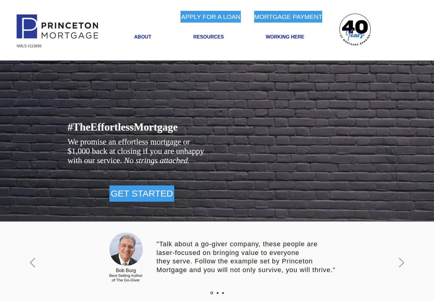 Screenshot of princetonmortgage.com