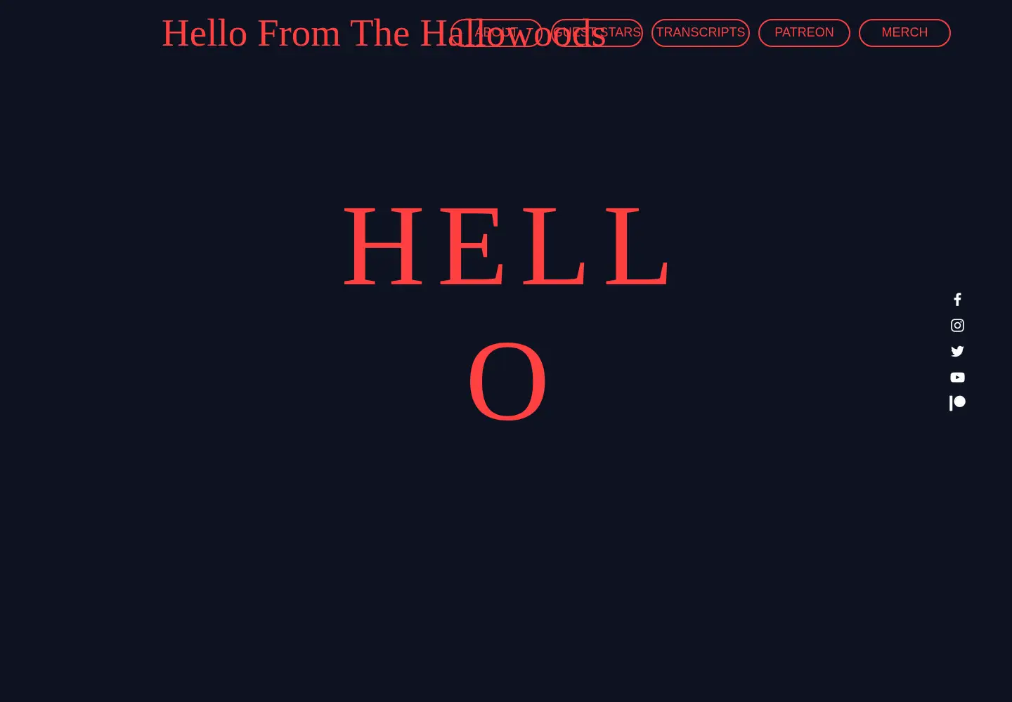 Captured homepage of hellofromthehallowoods.com in the current scan