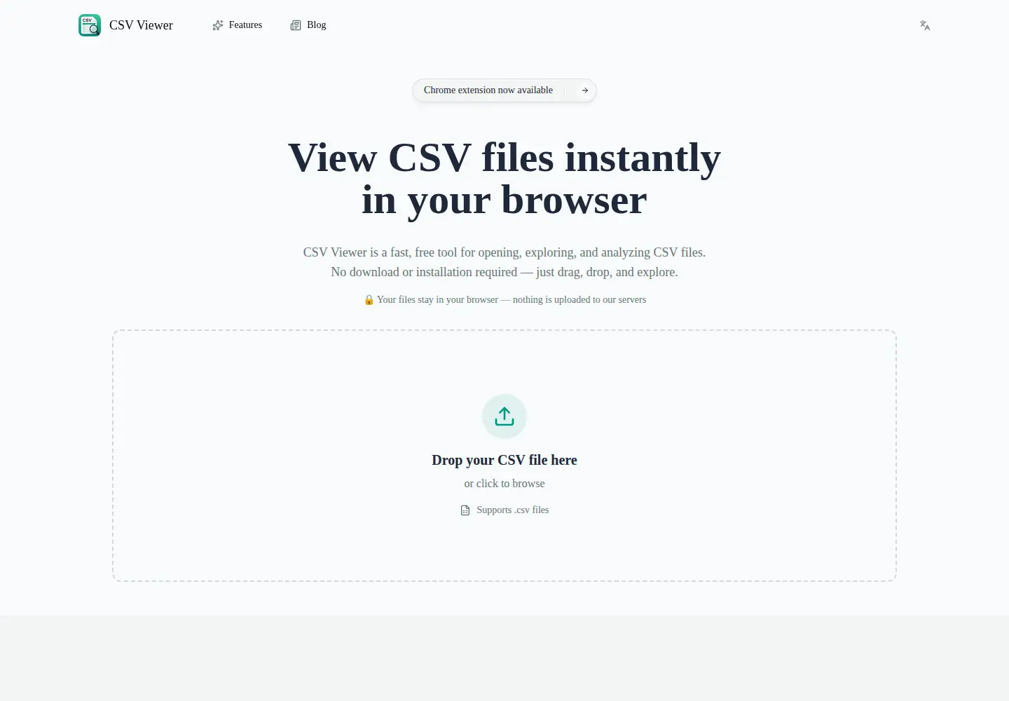 Screenshot of csvviewer.net