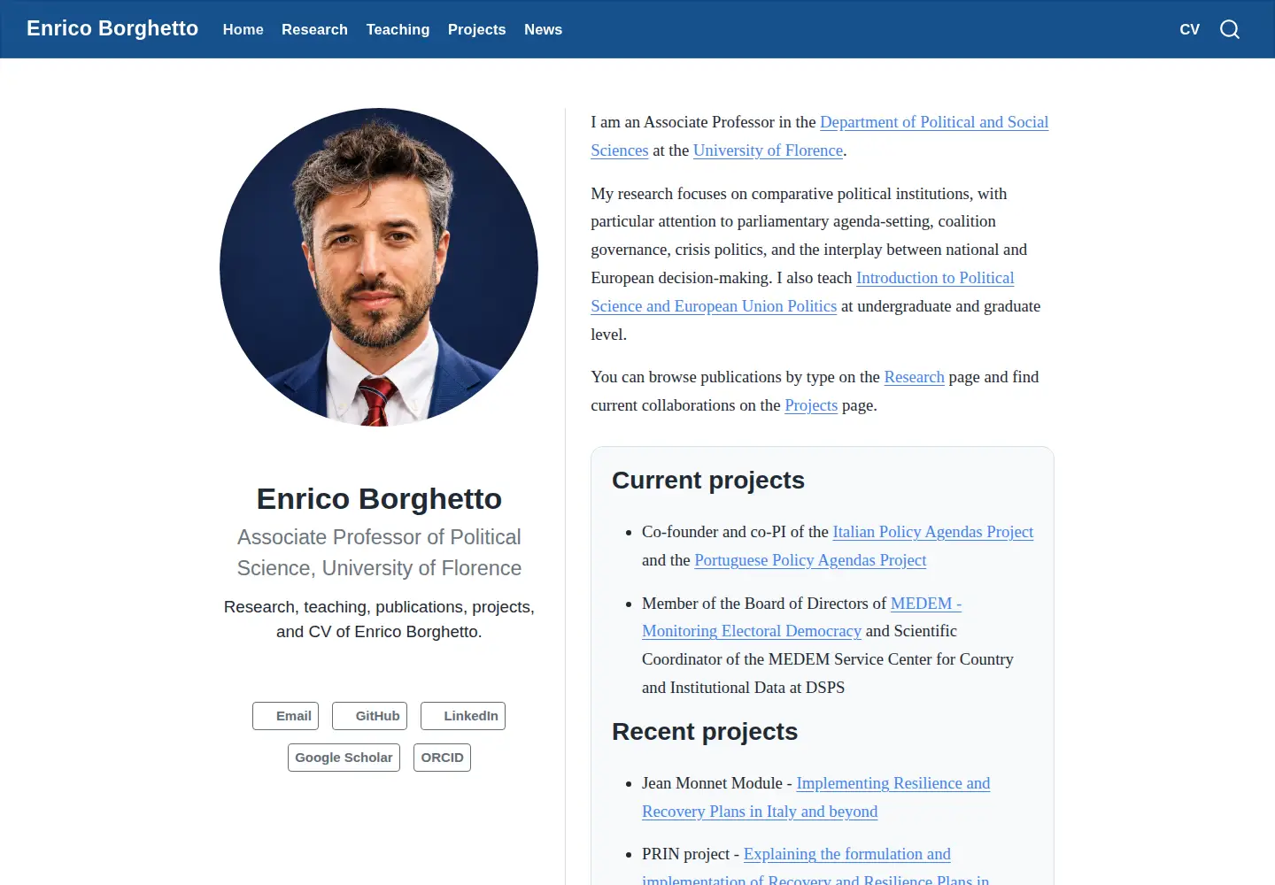 Screenshot of enricoborghetto.eu
