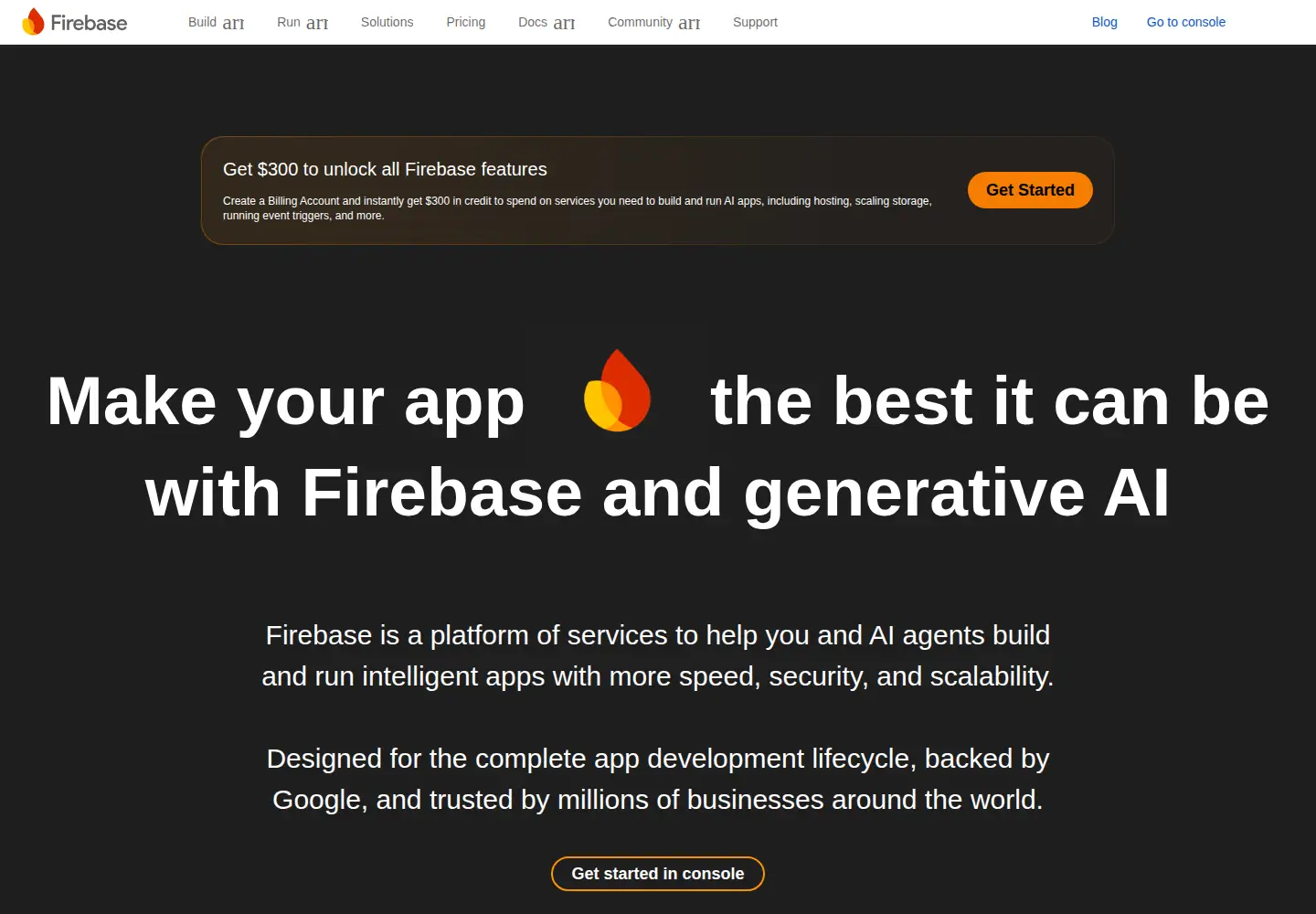 Screenshot of firebase.com