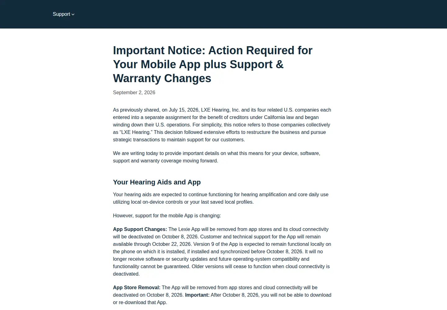 Screenshot of lexiehearing.com