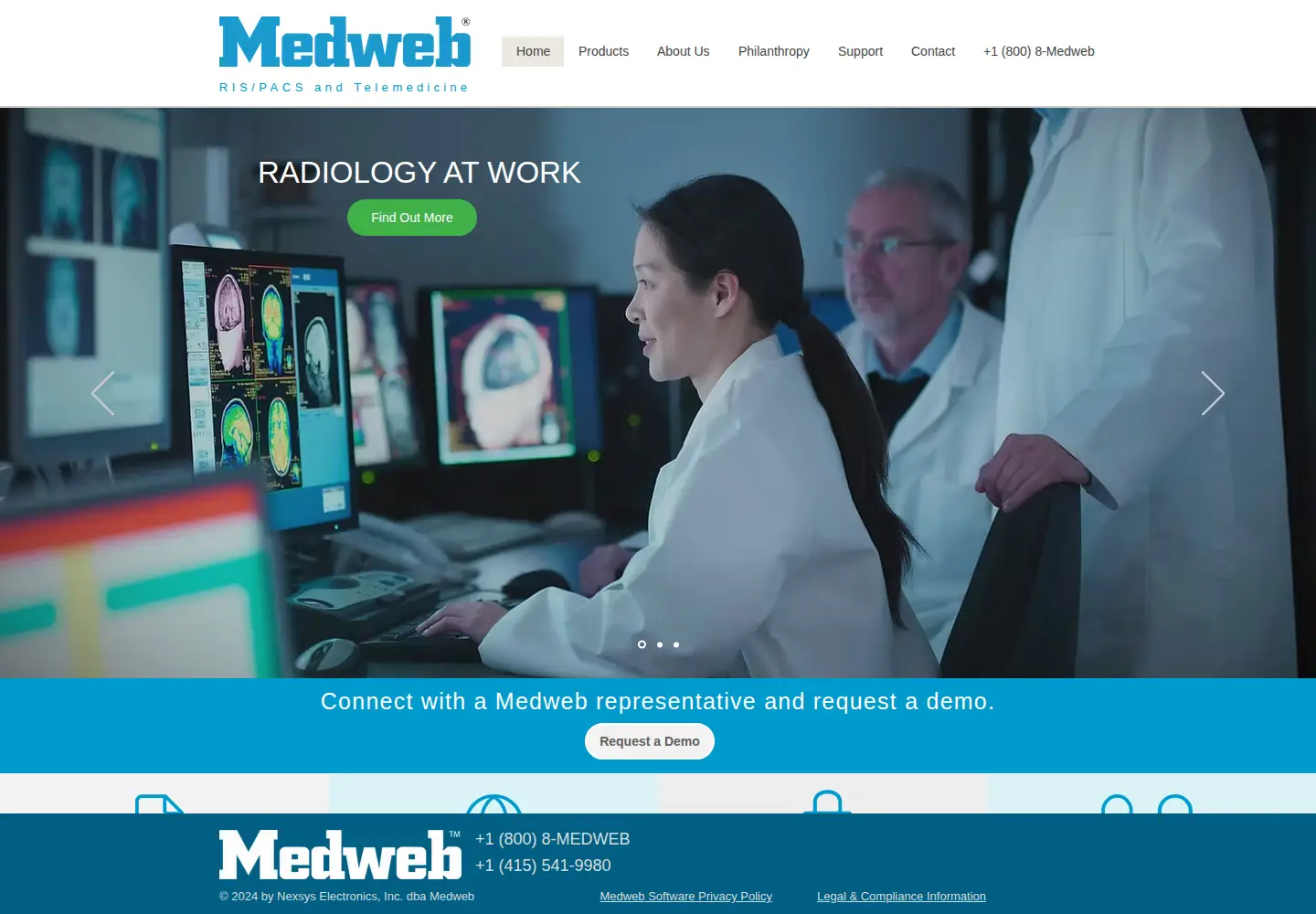 Captured homepage of medweb.com in the current scan