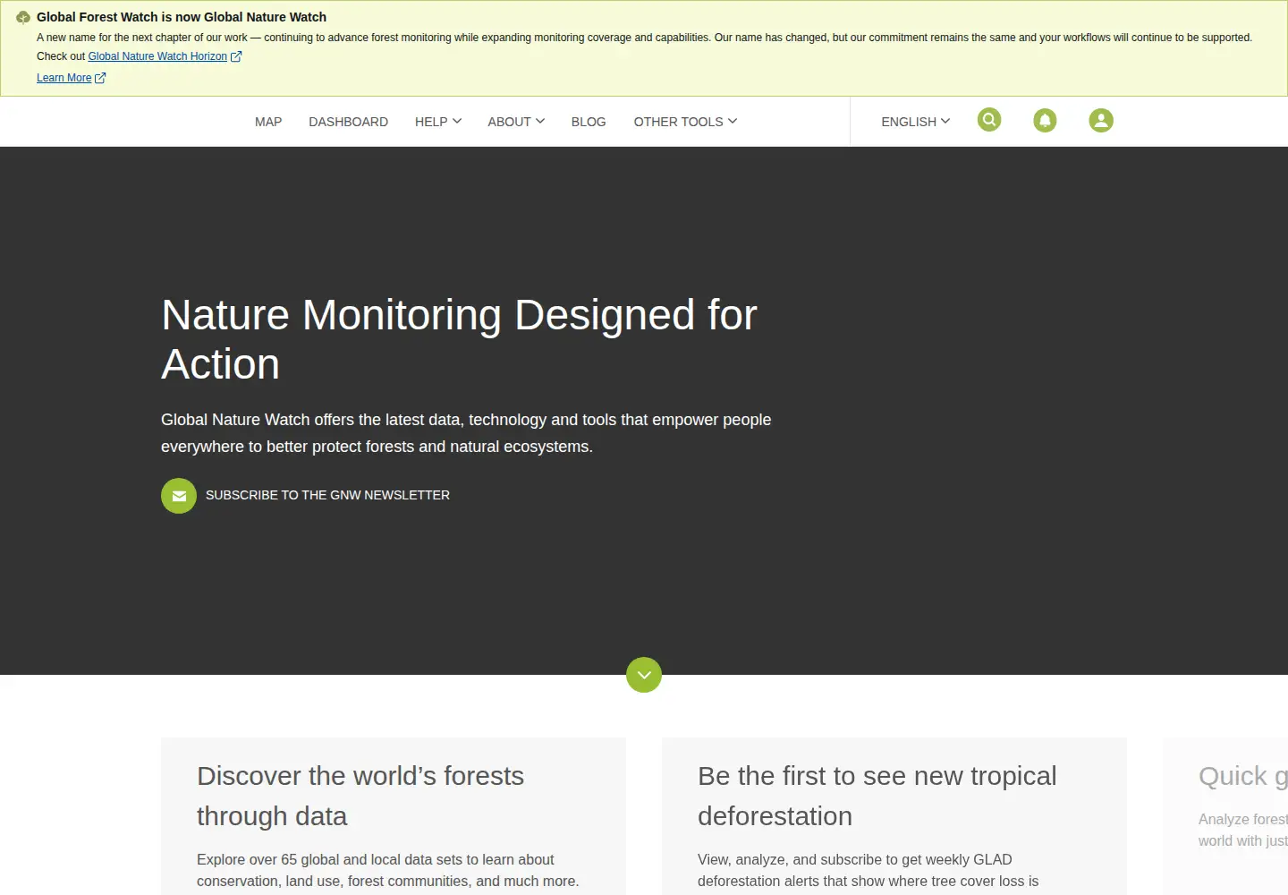 Screenshot of globalforestwatch.org
