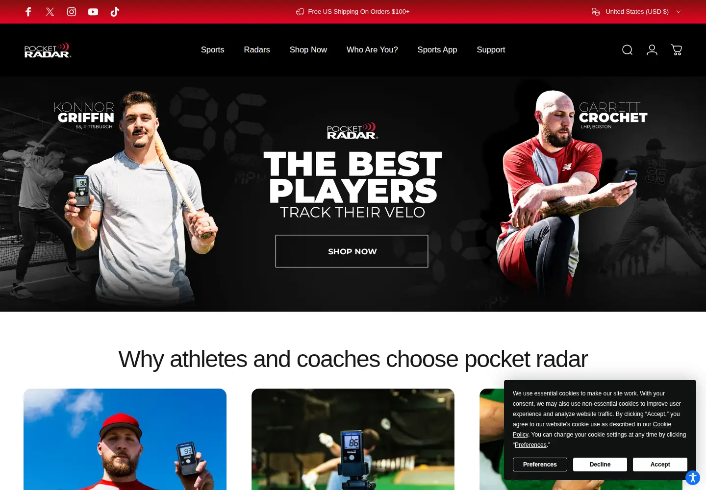 Screenshot of pocketradar.com