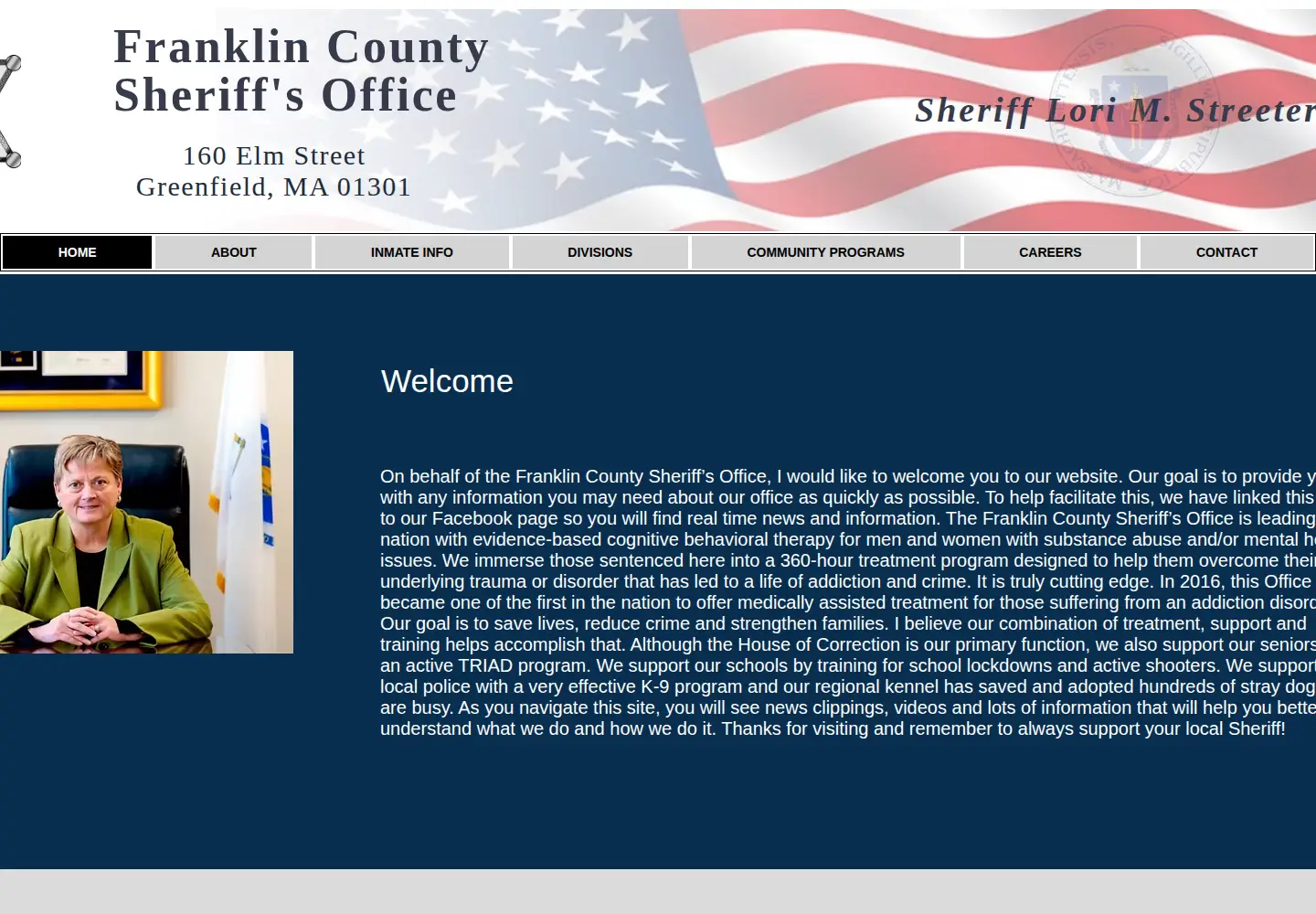 Captured homepage of fcso-ma.us in the current scan