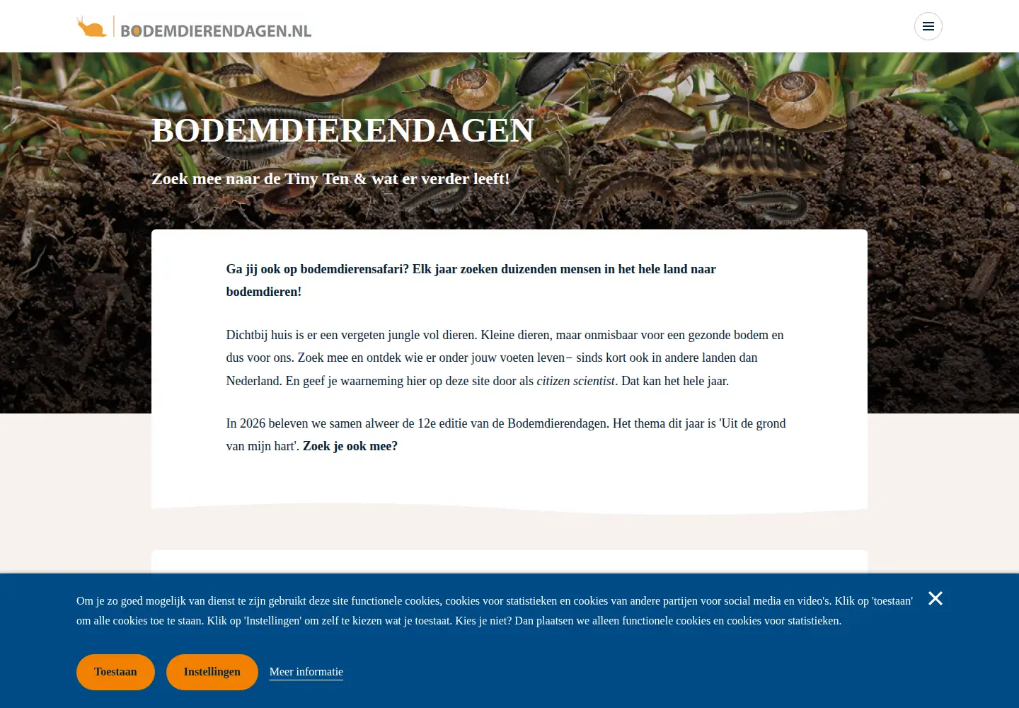 Screenshot of bodemdierendagen.nl