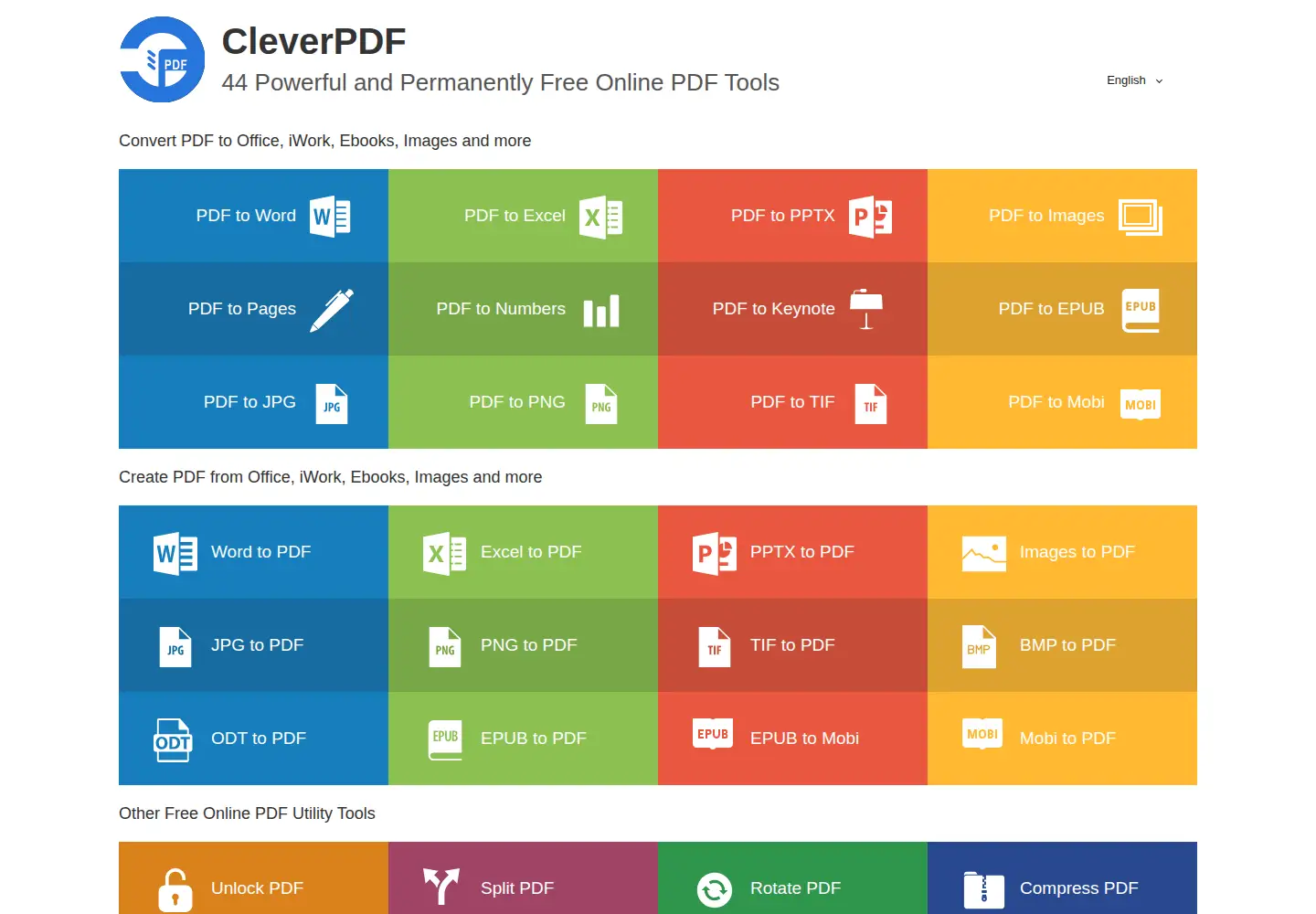 Screenshot of cleverpdf.com