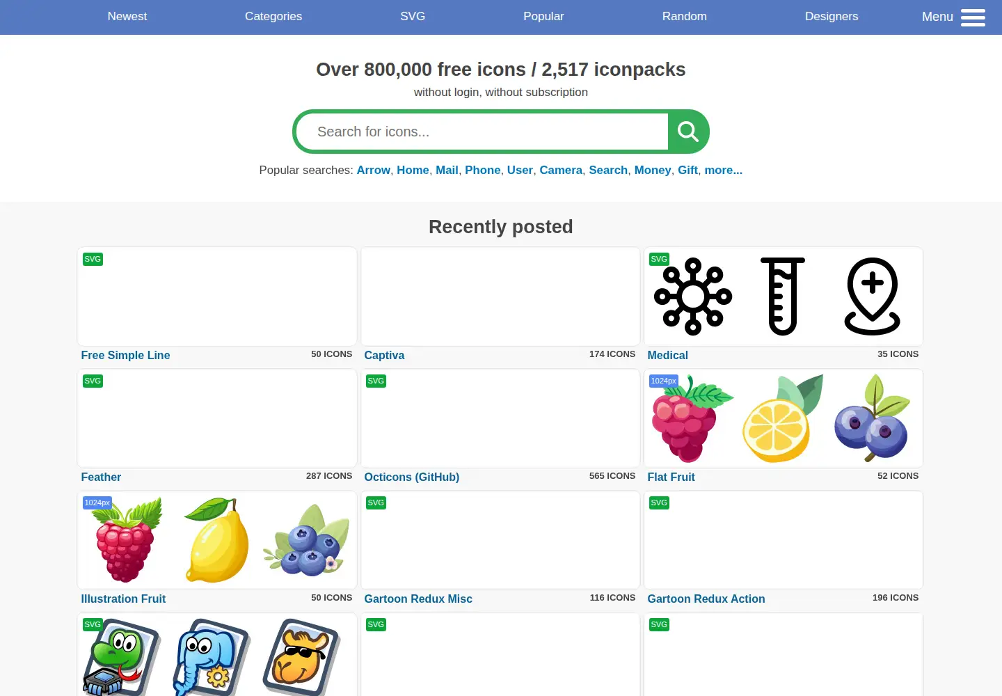 Screenshot of iconarchive.com
