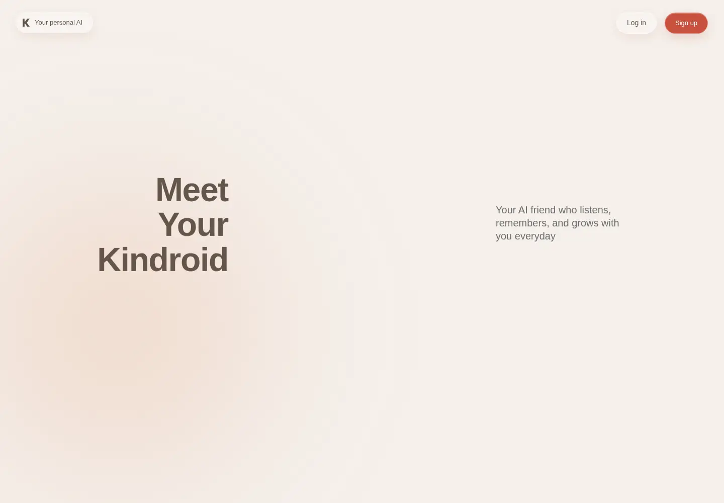 Screenshot of kindroid.ai