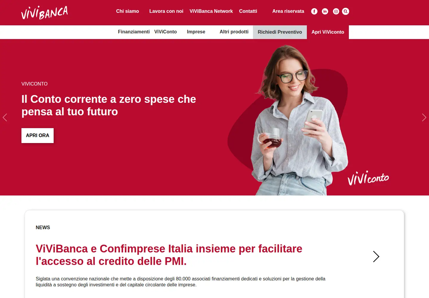 Screenshot of vivibanca.it