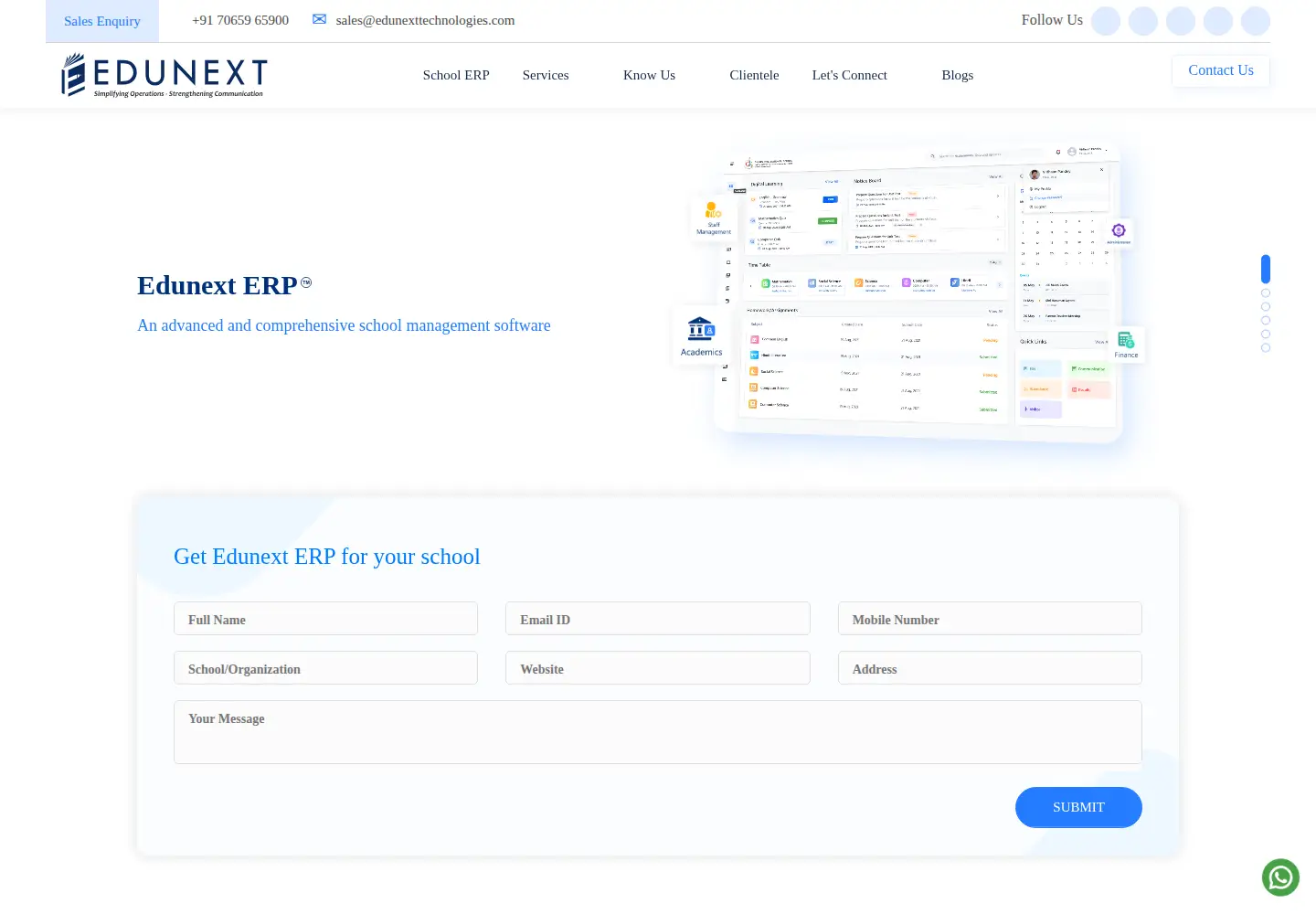 Screenshot of edunexttechnologies.com