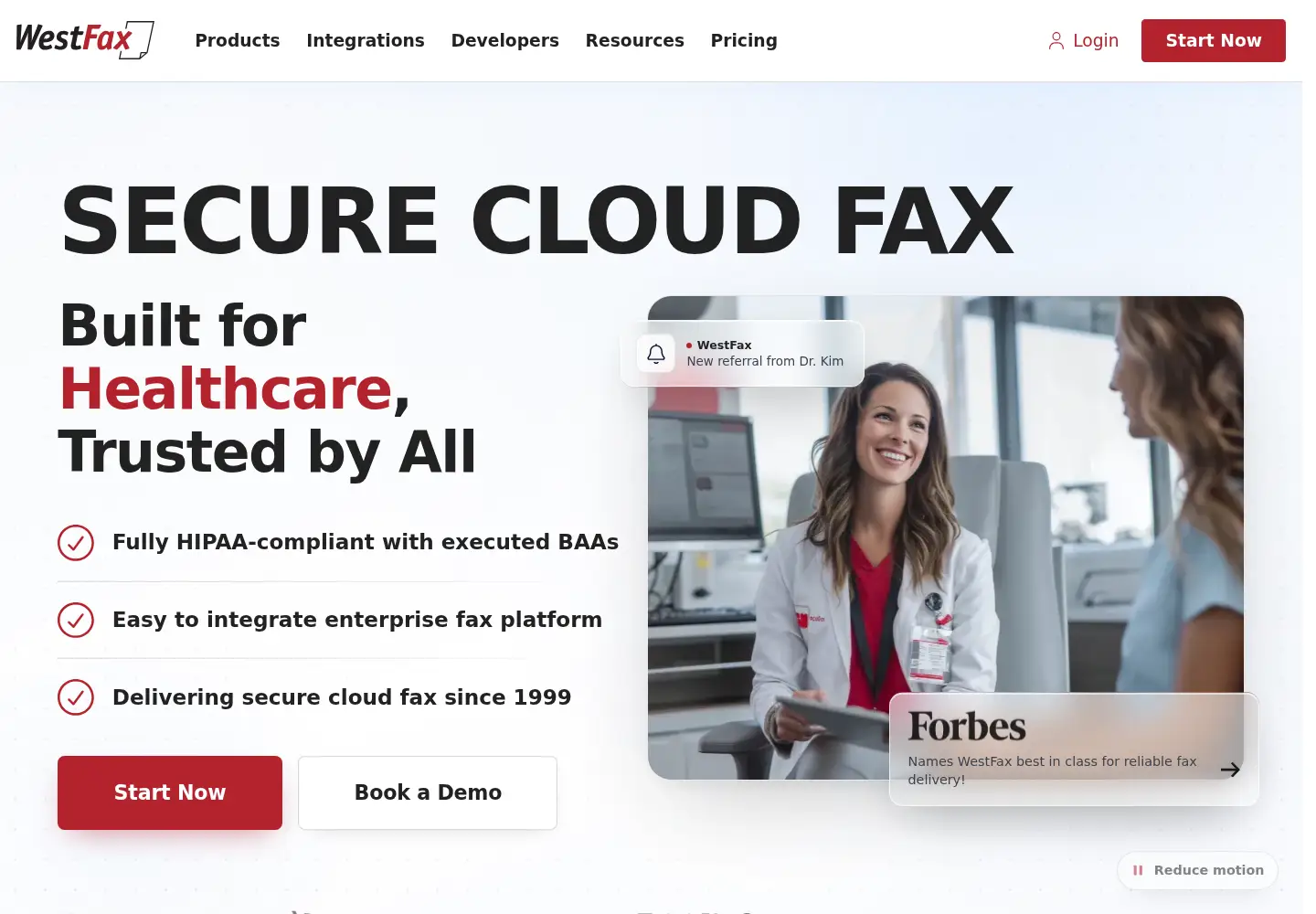 Screenshot of westfax.com
