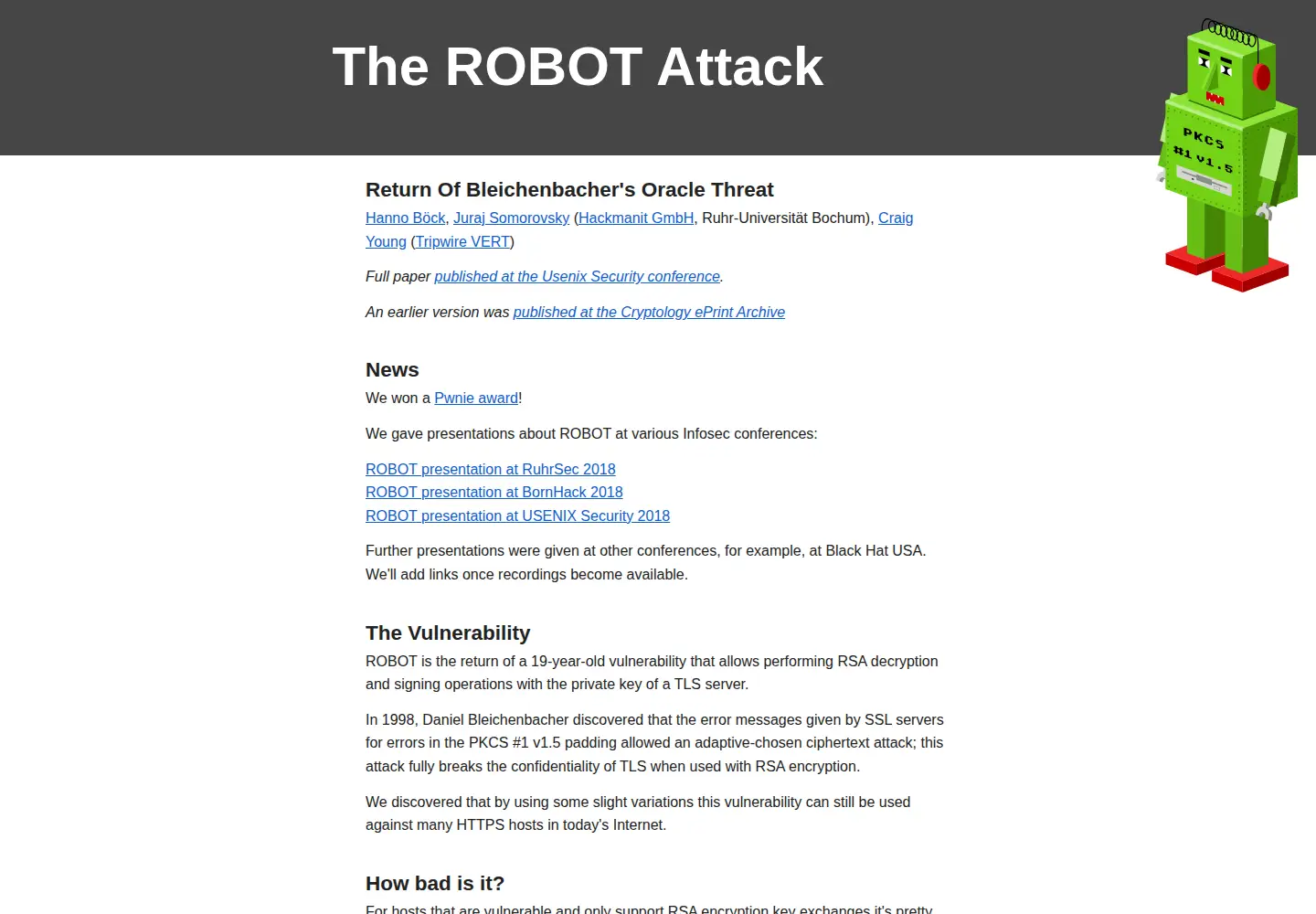 Screenshot of robotattack.org